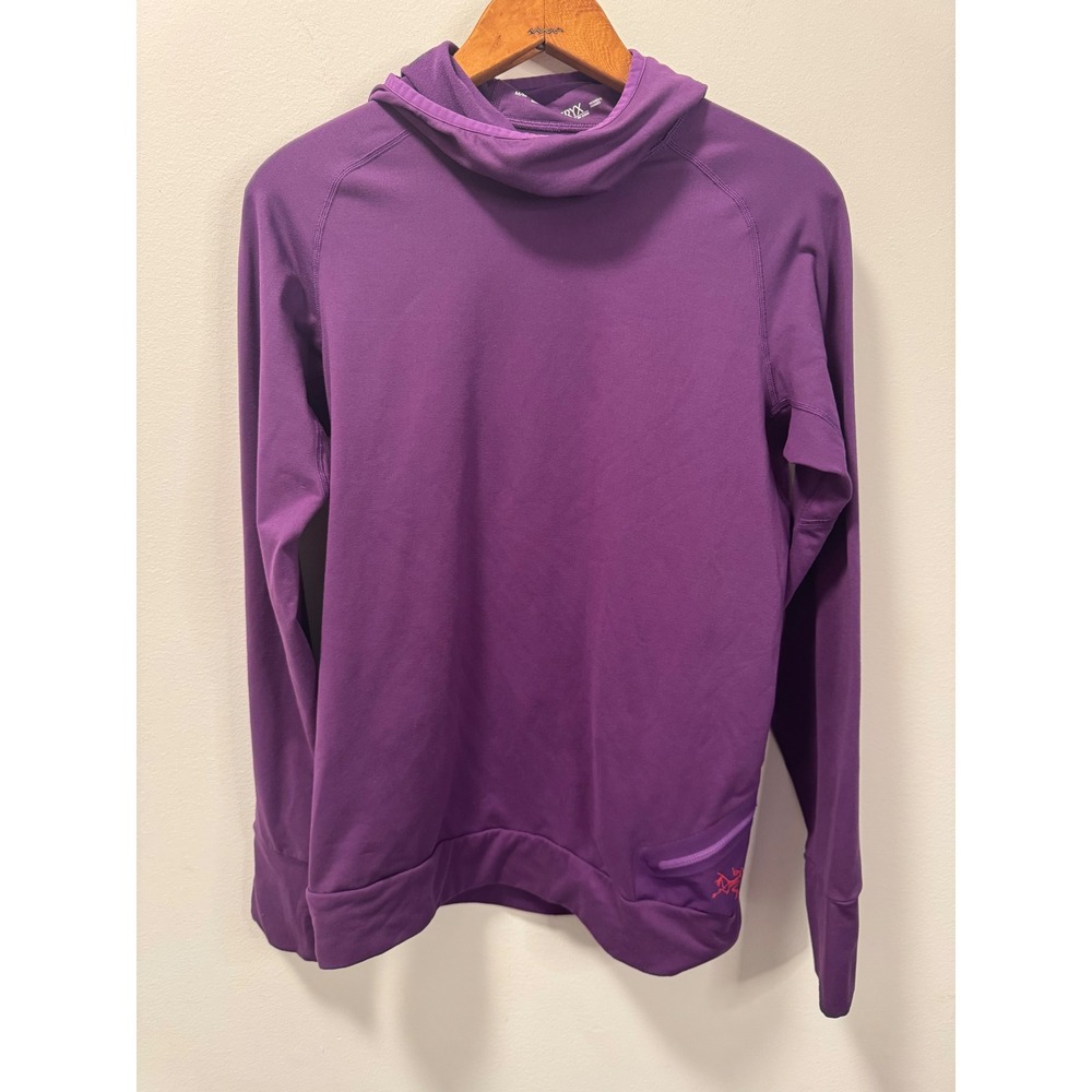 Arc'teryx Women's Rho Hoody Purple Fleece Lined Pullover Hoodie Layering Medium